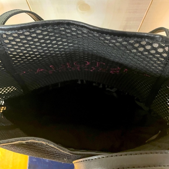 Victoria’s Secret Black Mesh Leather Tote Bag - Picture 4 of 4